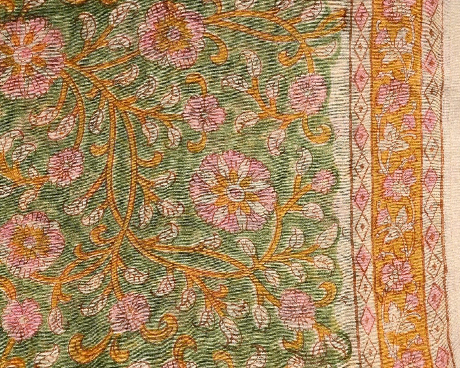 Shop unstitched block printed chanderi silk suits (CHA109)