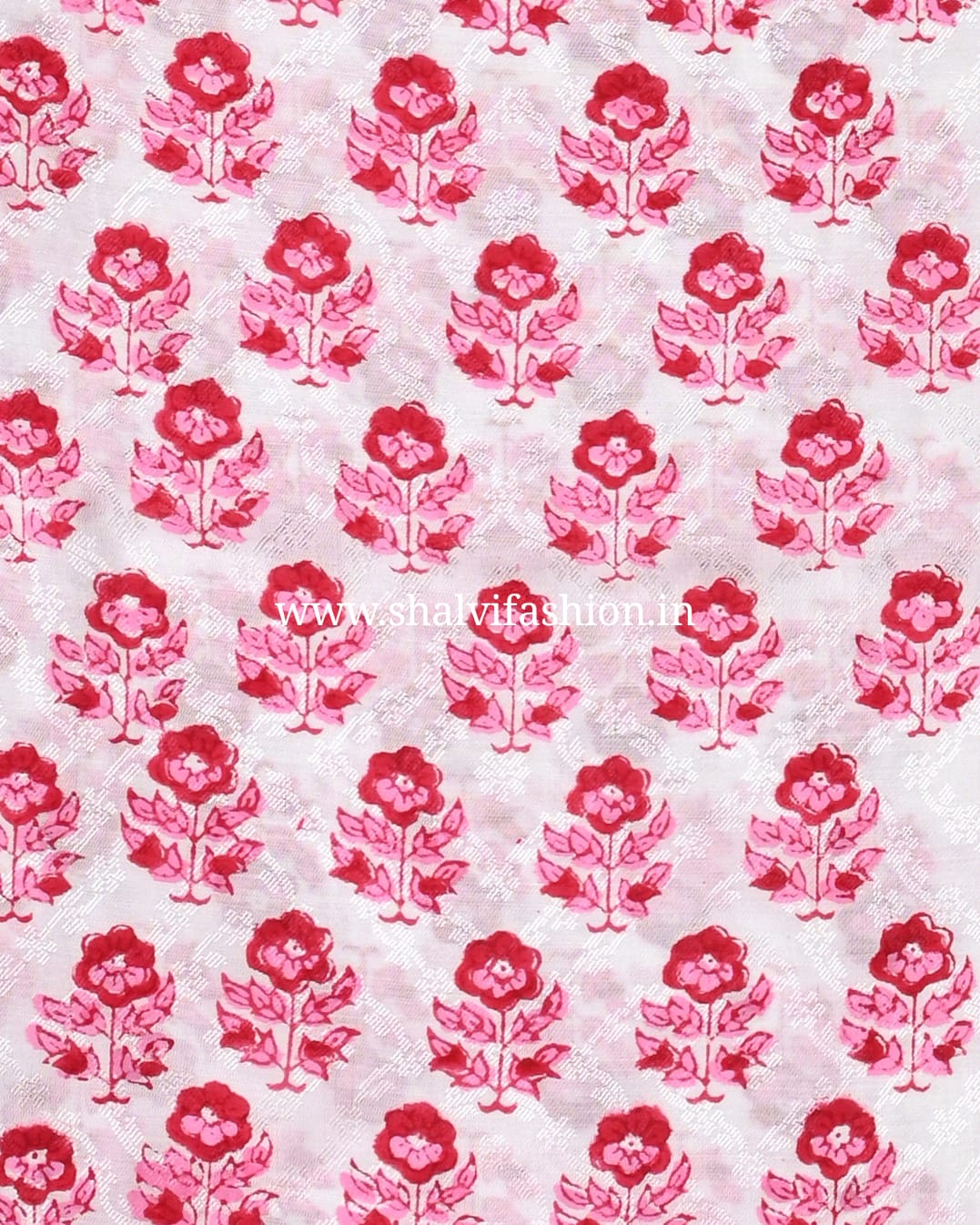 Shop hand block printed chanderi jacquard silk suits (CHA50)