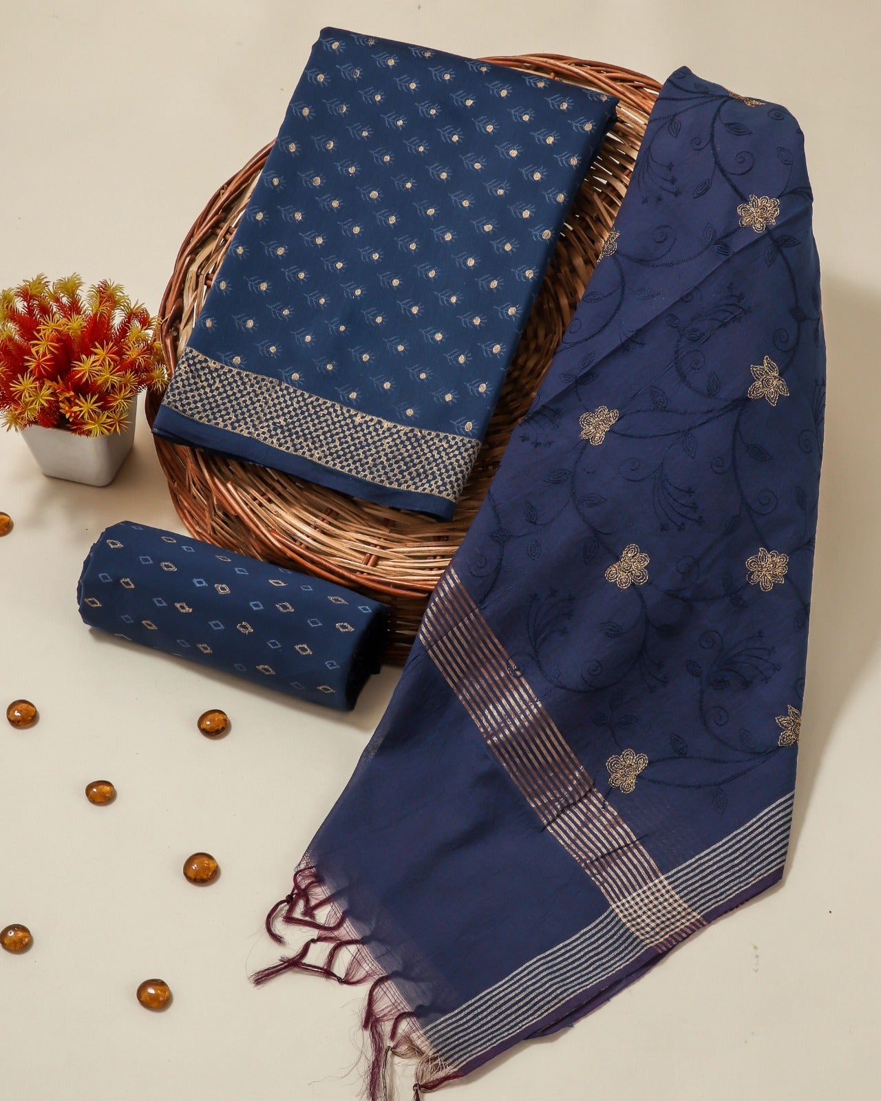 Shop unstitched chanderi silk suits in jaipur (CHA167)