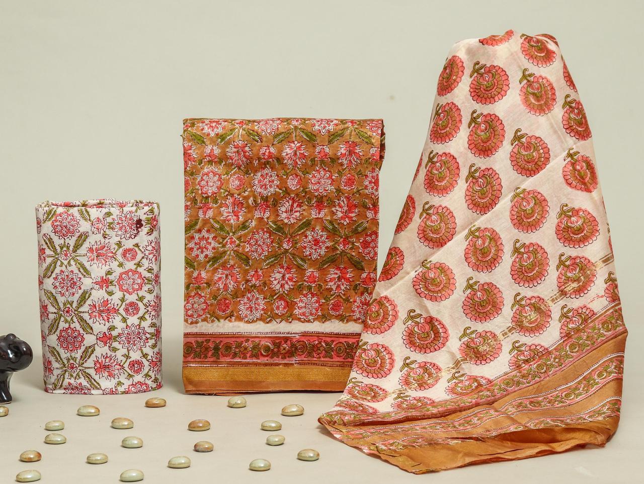 Shop hand block printed chanderi suits online (CHA196)