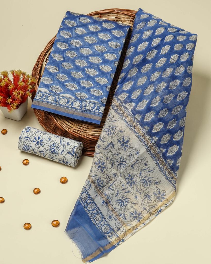 Shop unstitched chanderi silk suits online (CHA335)