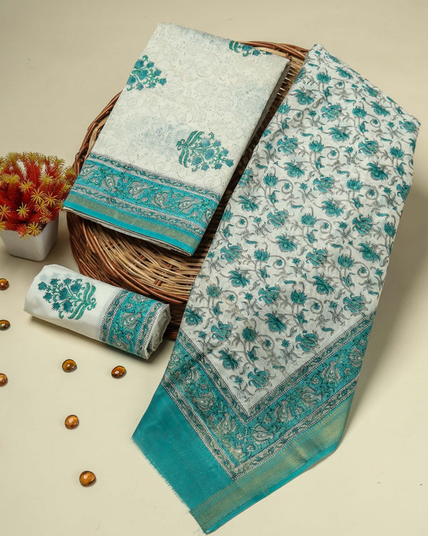 Shop jaipuri print pure chanderi silk suits online (CHA368)