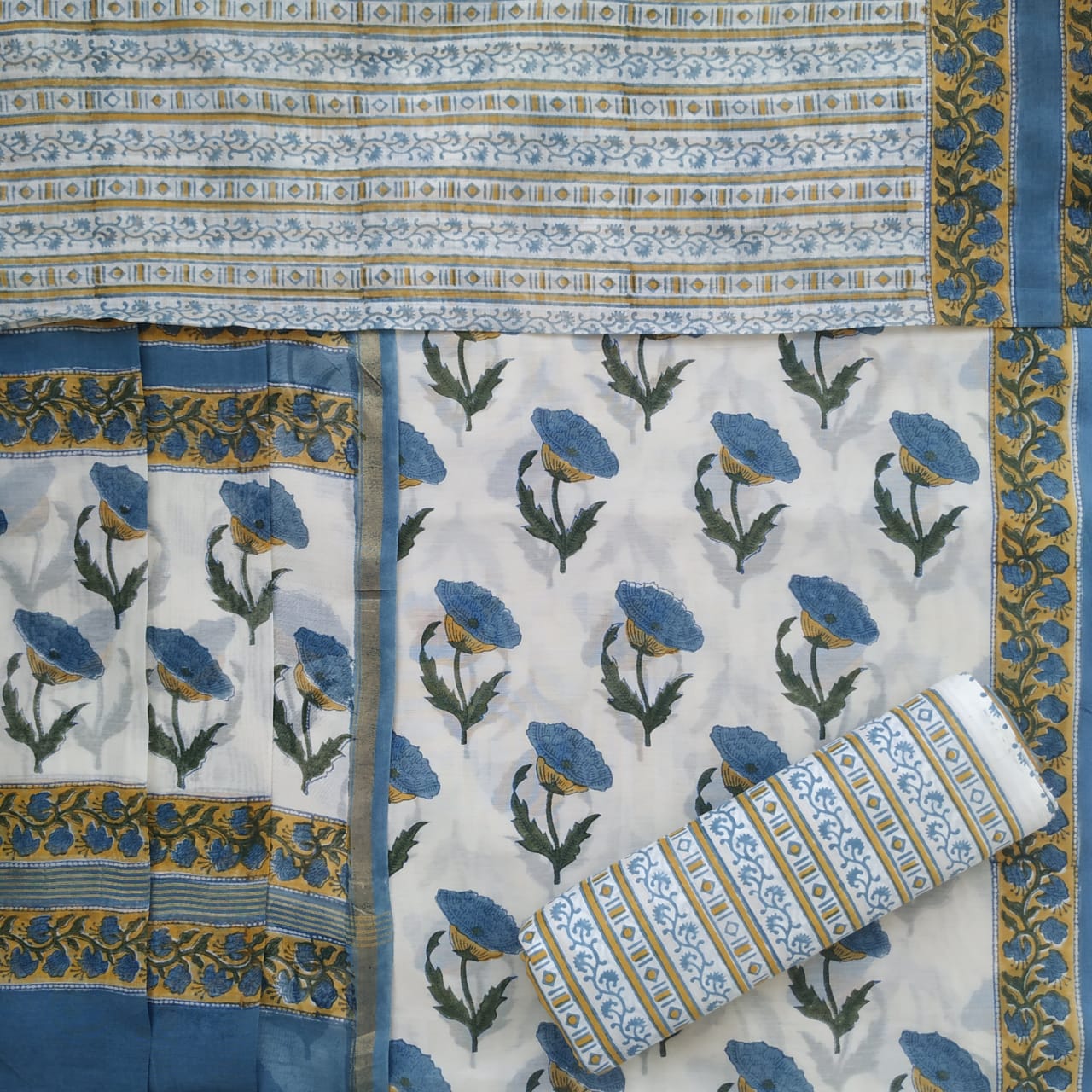 Shop unstitched chanderi silk suit sets online (CHA589)
