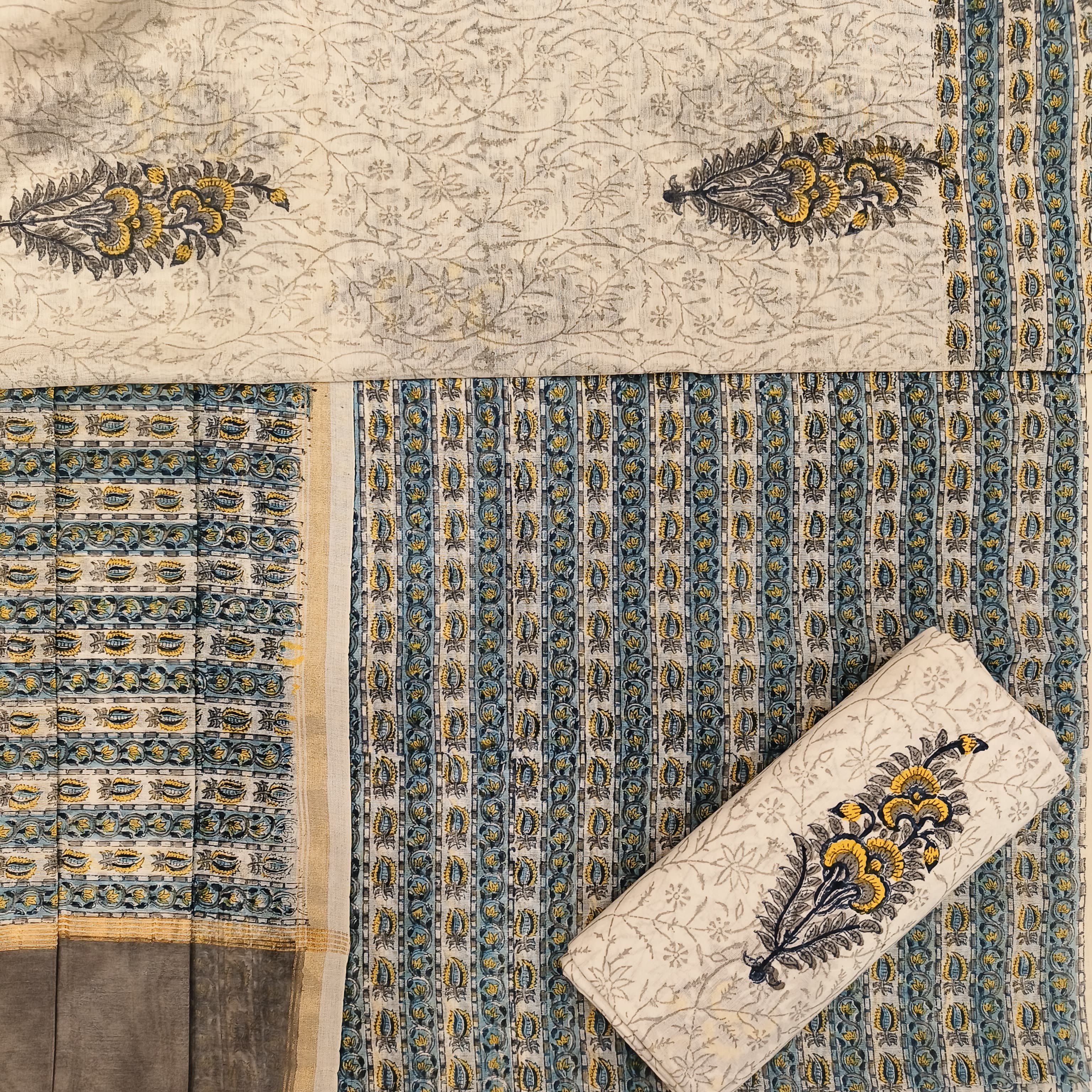 Shop unstitched chanderi silk suit sets online (CHA684)