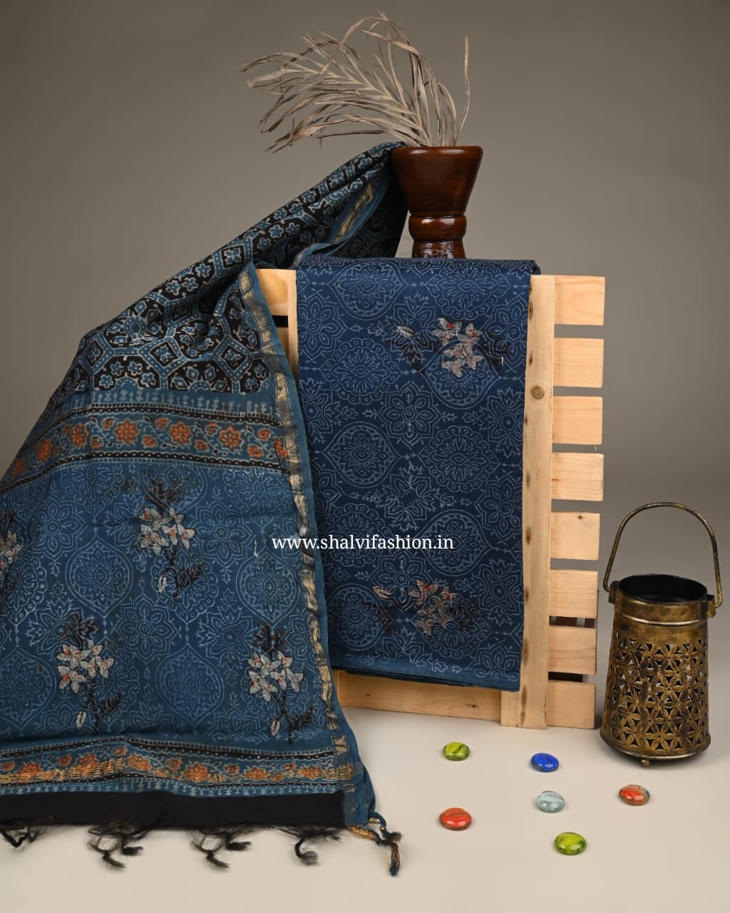 Shop ajrak print chanderi silk two piece sets