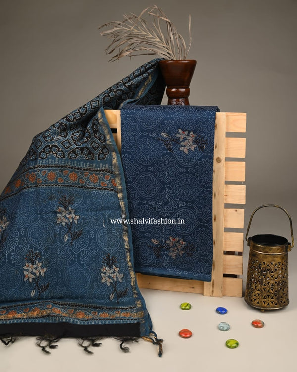 Shop ajrak print chanderi silk two piece sets