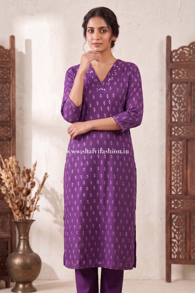 Shop block printed chanderi silk suits online shopping (CHS07)