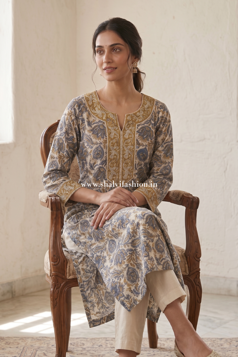 Shop block printed chanderi silk suits online shopping (CHS17)