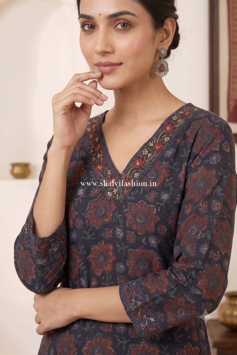 Shop block printed chanderi silk suits (CHS21)
