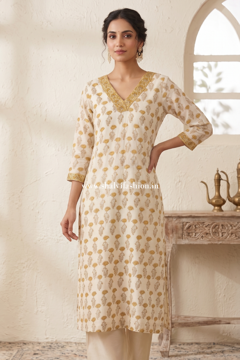 Shop hand block print chanderi silk suit sets online (CHS32)