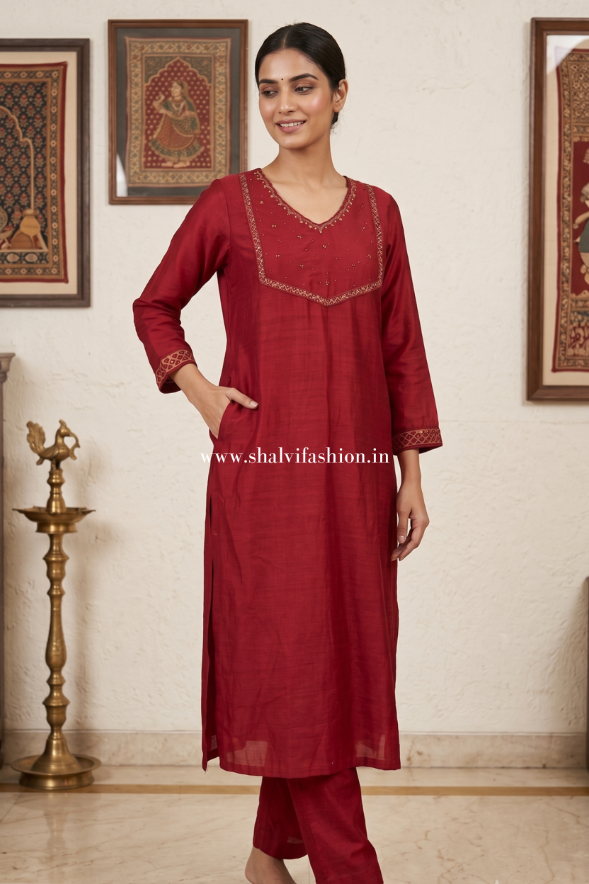 Shop hand block print chanderi silk suits (CHS41)