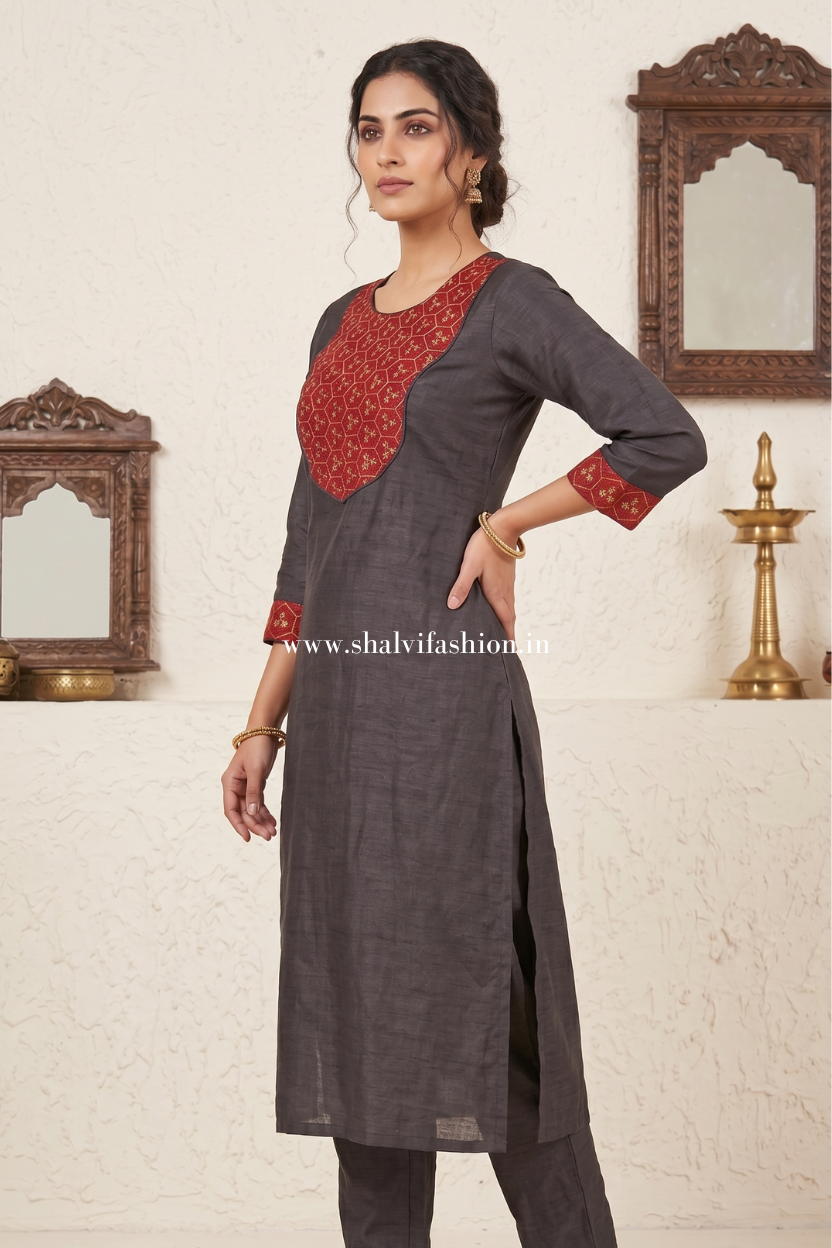 Shop jaipuri hand block print chanderi silk suits (CHS42)