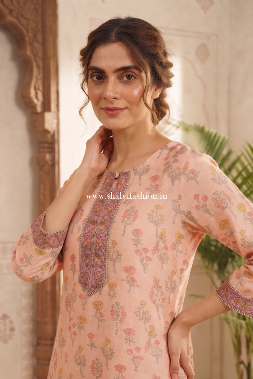 Shop block printed chanderi silk suits online (CHS59)