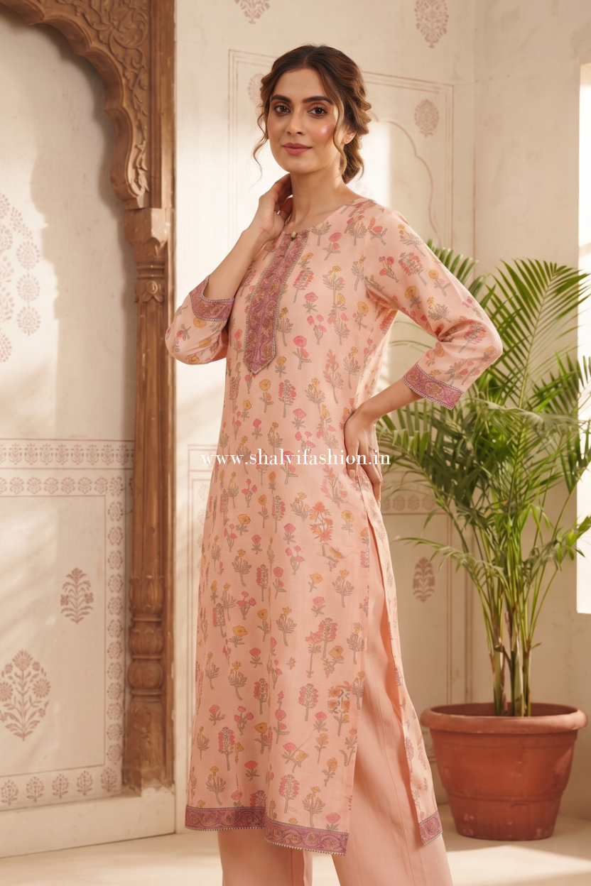 Shop block printed chanderi silk suits online (CHS59)