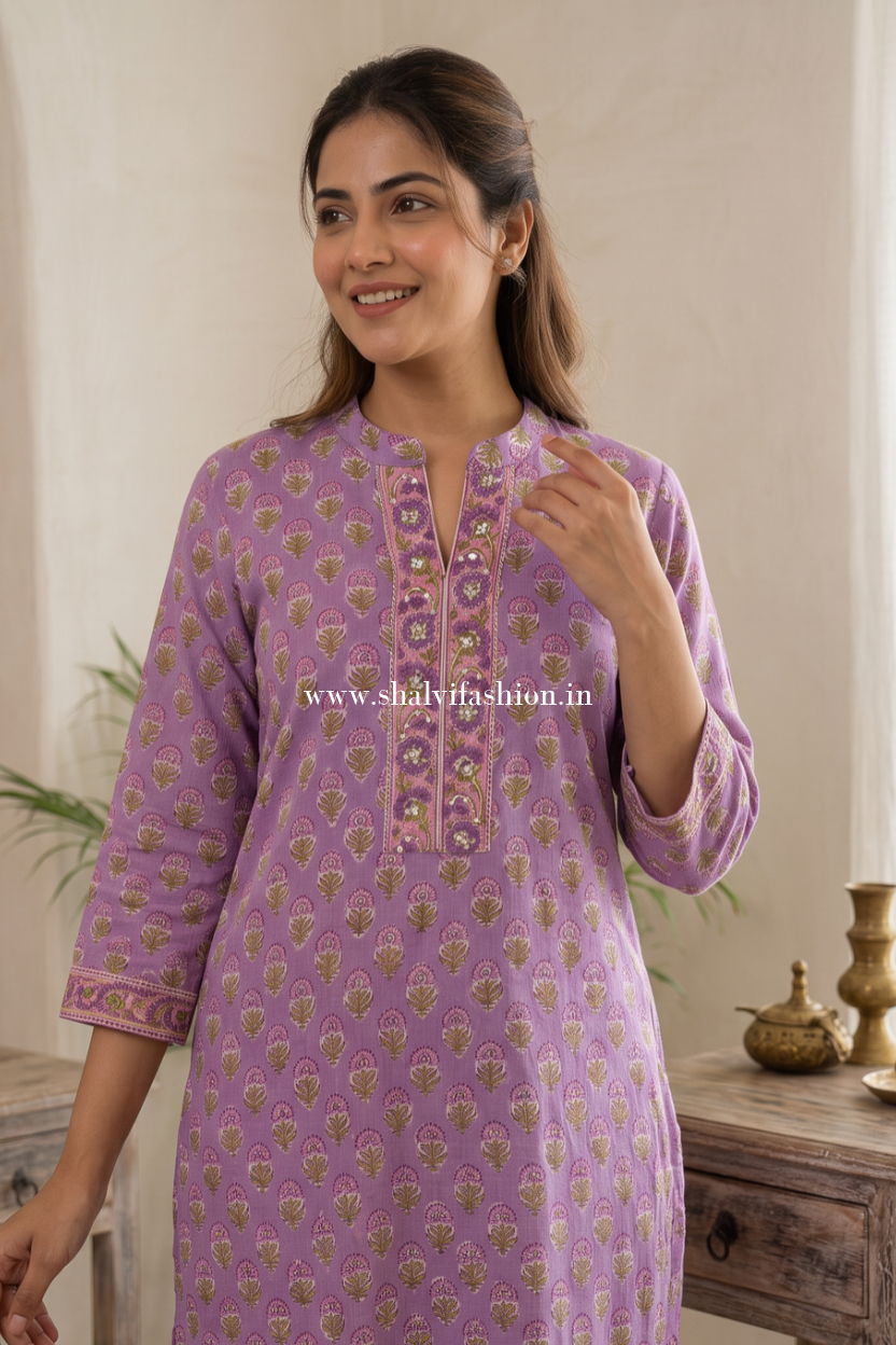 Shop hand block print chanderi suits online (CHS69)