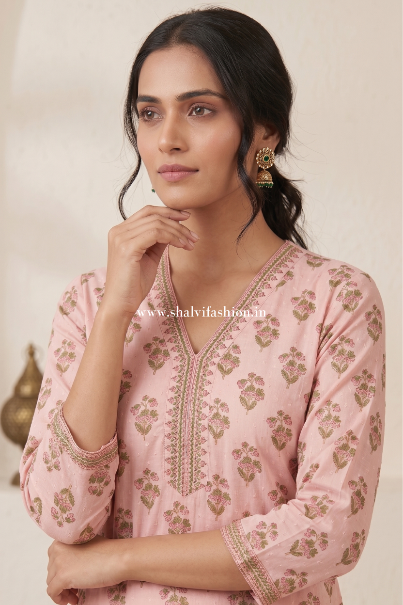 Shop jaipuri printed cotton dobby suit with kota dupatta (CKDS02)