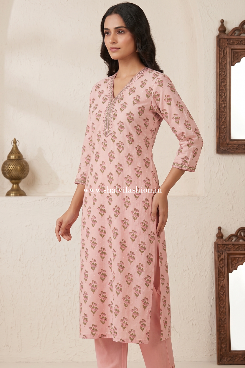 Shop jaipuri printed cotton dobby suit with kota dupatta (CKDS02)