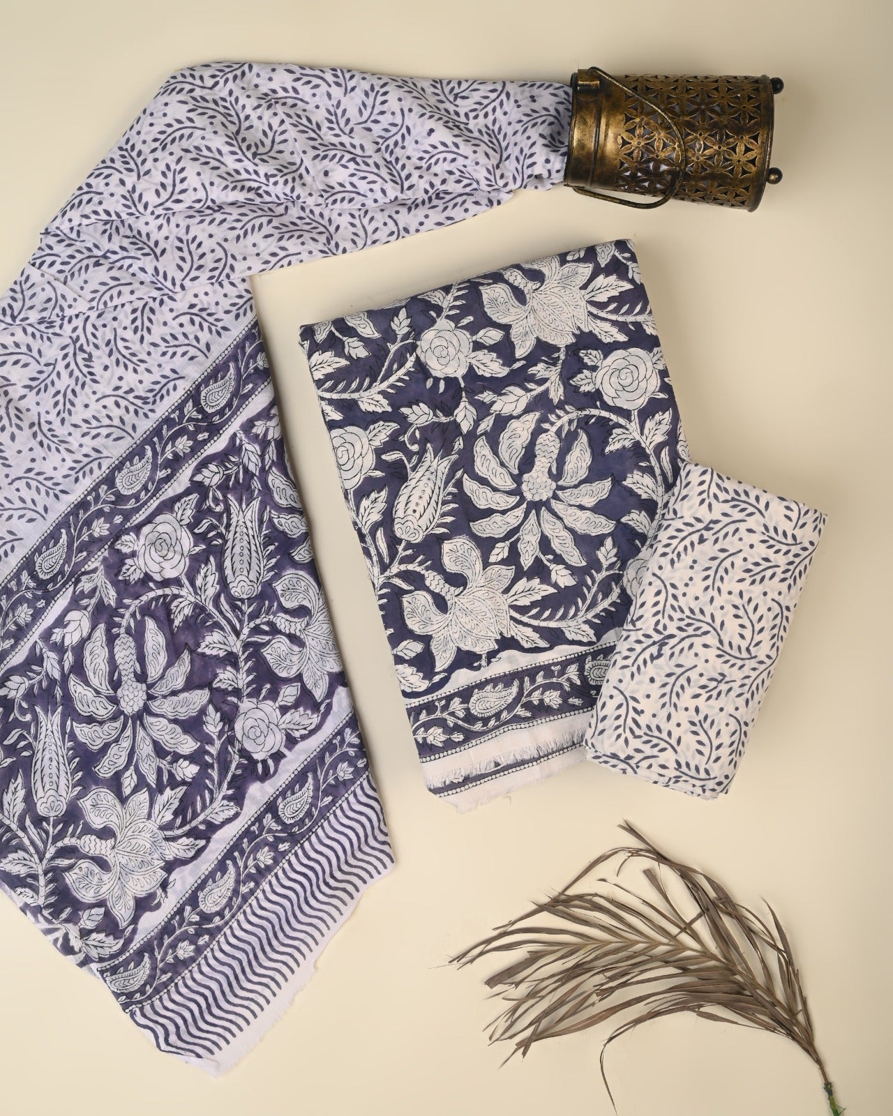 Shop jaipuri print cotton suit sets with cotton dupatta online shopping (COT181)