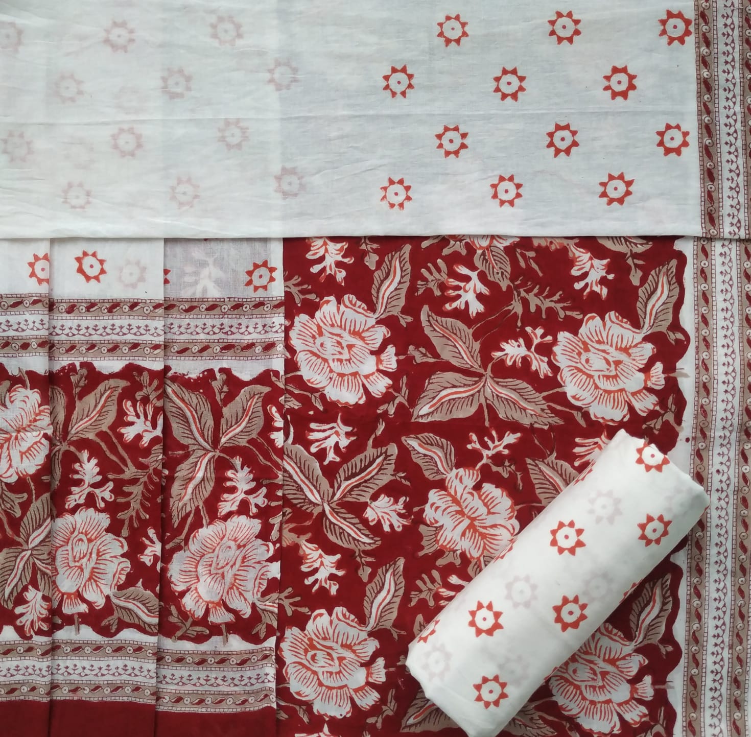 Shop cotton suit material with mulmul dupatta in jaipur (COT182)