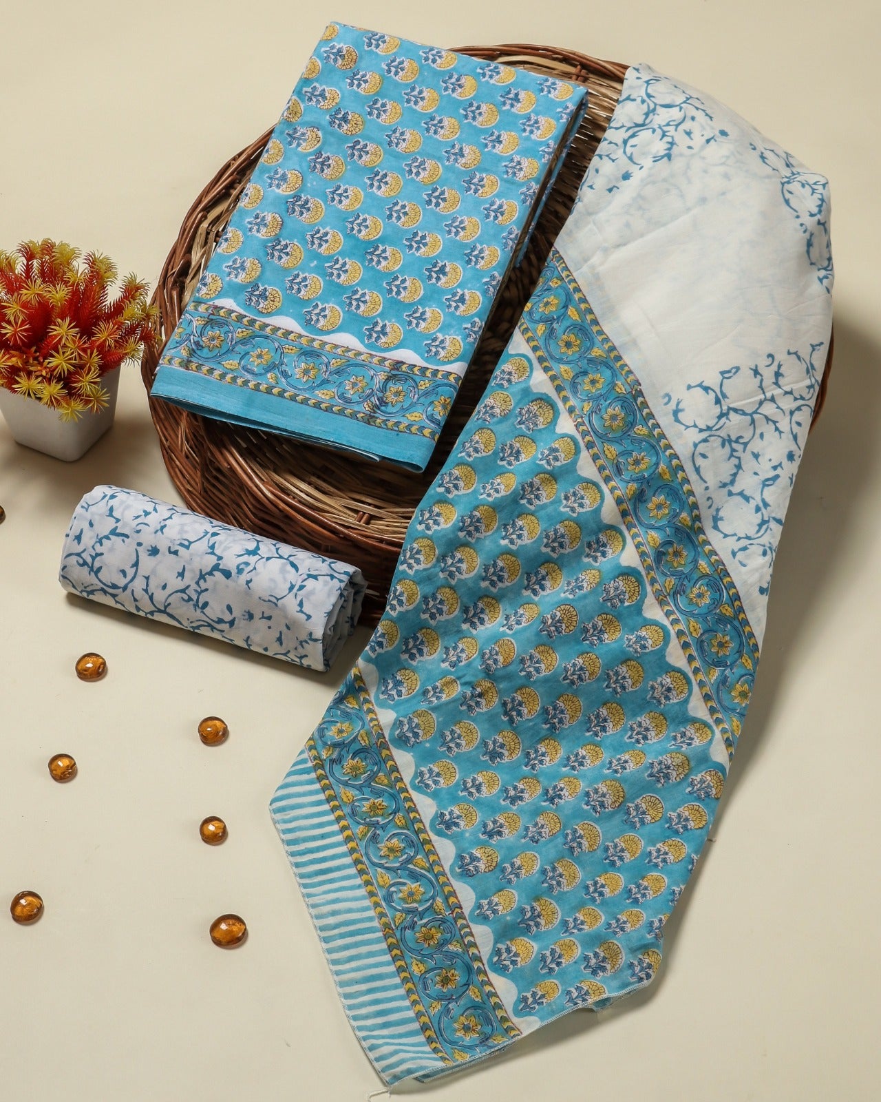 Shop mulmul dupatta cotton suits online (COT50)