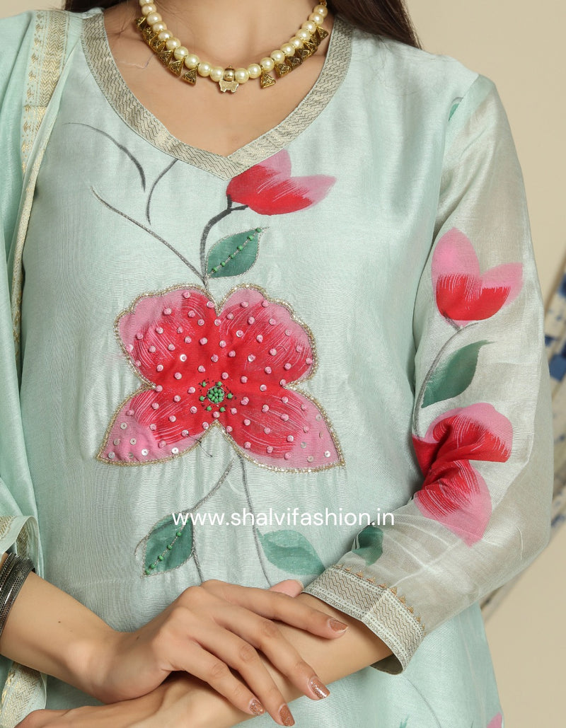 Shop hand paint maheshwari silk suits online (CSS101)