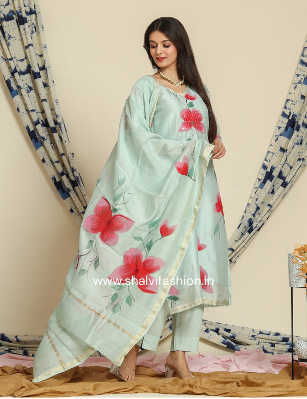 Shop hand paint maheshwari silk suits online (CSS101)