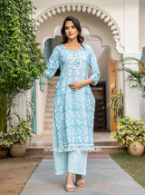 Shop traditional block printed cotton suit set with mulmul dupatta (CSS104MUL)