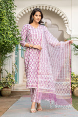 Shop hand block print kota doria suits online shopping (CSS97)