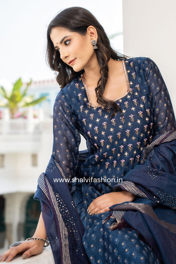 Shop embroidery work maheshwari silk suits online shopping (CSS111)