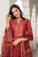 Shop red buti print maheshwari silk suits in jaipur (CSS112)