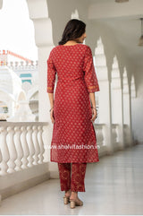 Shop red buti print maheshwari silk suits in jaipur (CSS112)