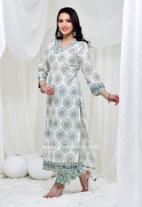 Shop block print cotton suits with kota doria dupatta (CSS119KD)