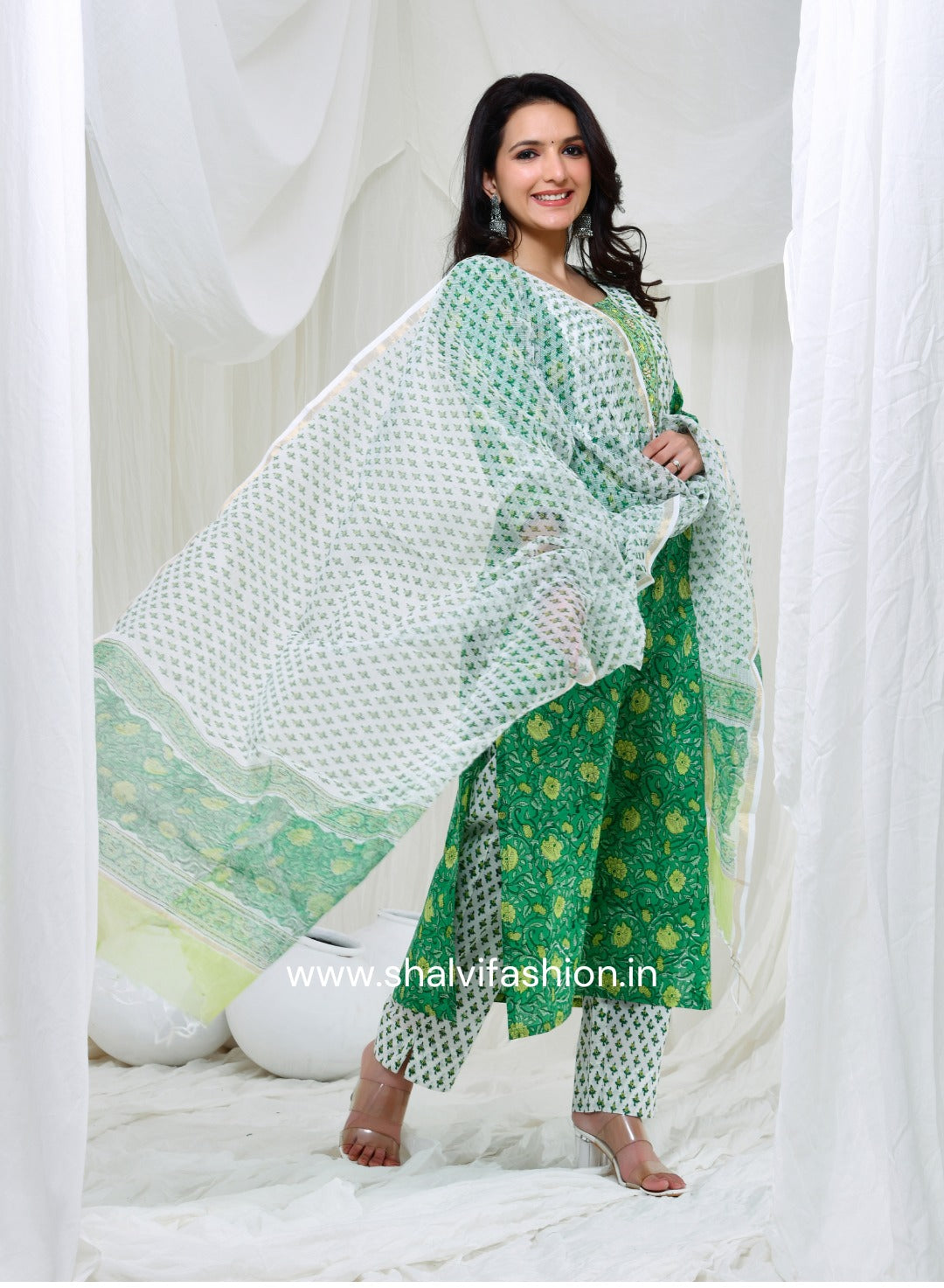 Shop block printed cotton suits with kota doria dupatta in jaipur (CSS127KD)