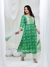 Shop block printed cotton suits with kota doria dupatta in jaipur (CSS127KD)