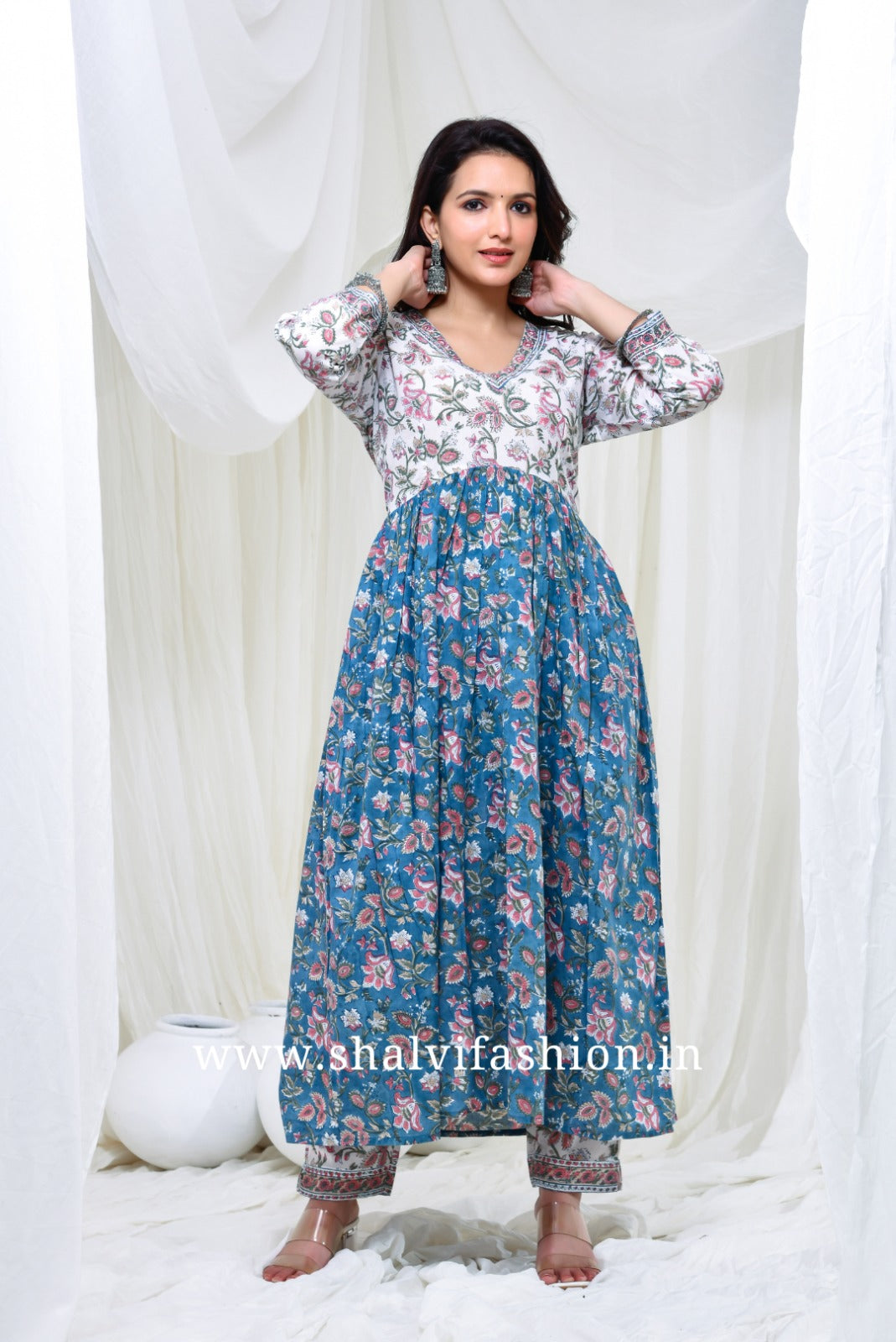 Shop hand block print cotton suits with kota dupatta online shopping (CSS135KD)