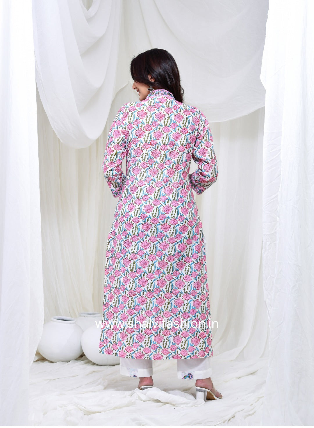 Shop block print cotton suits with kota dupatta (CSS146KD)