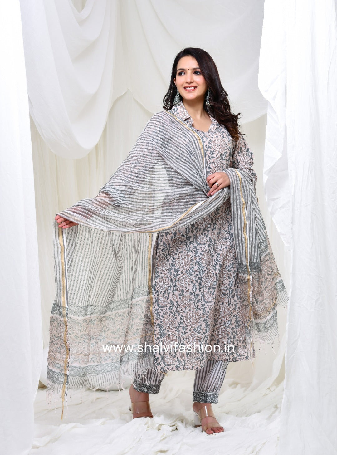 Shop hand block printed cotton suits in jaipur (CSS149KD)