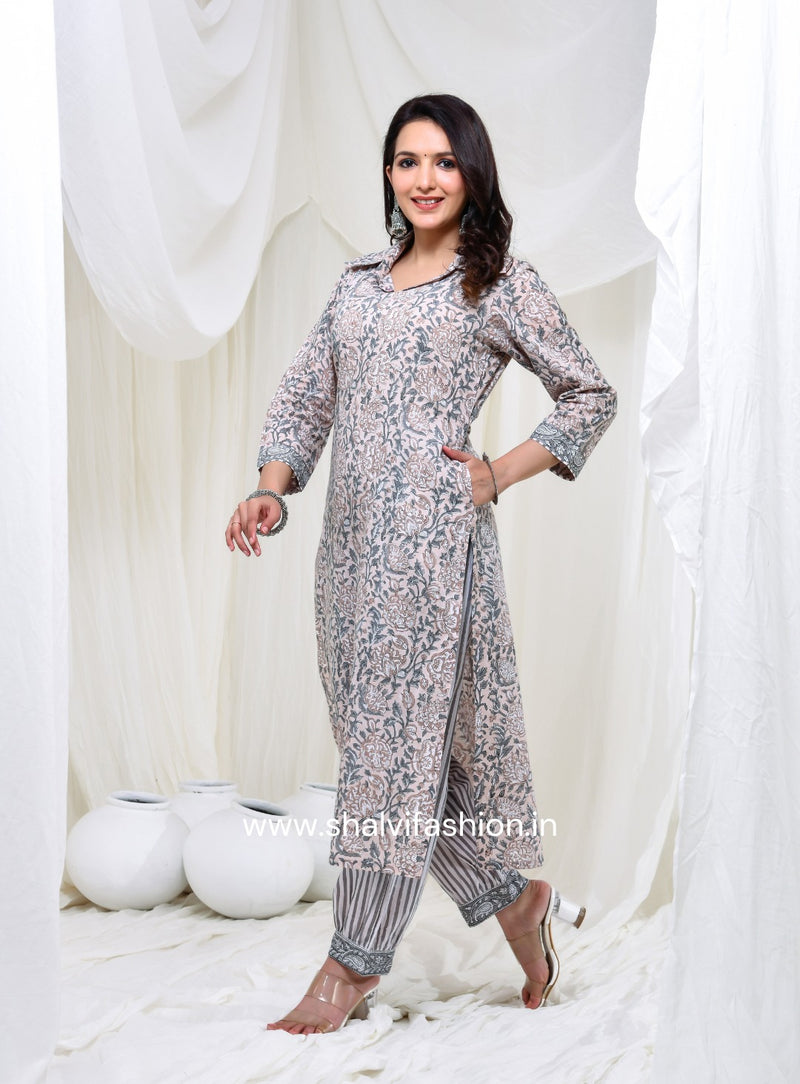 Shop hand block printed cotton suits in jaipur (CSS149KD)