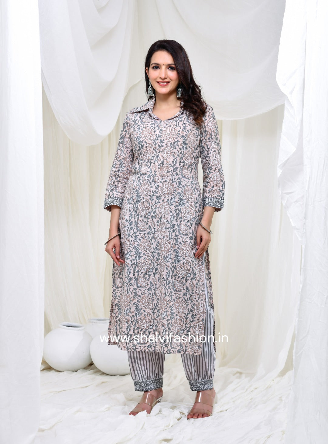 Shop hand block printed cotton suits in jaipur (CSS149KD)