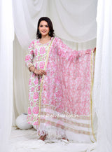Shop hand block print kota dupatta cotton suits online (CSS150KD)