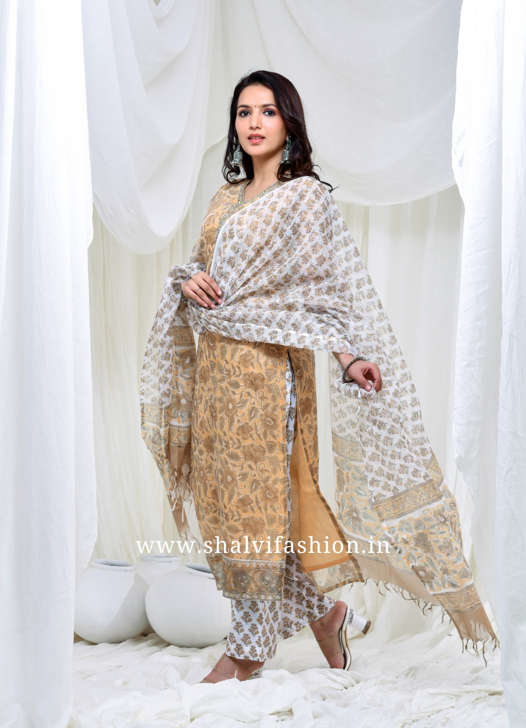 Shop hand block printed kota doria suits online (CSS151)