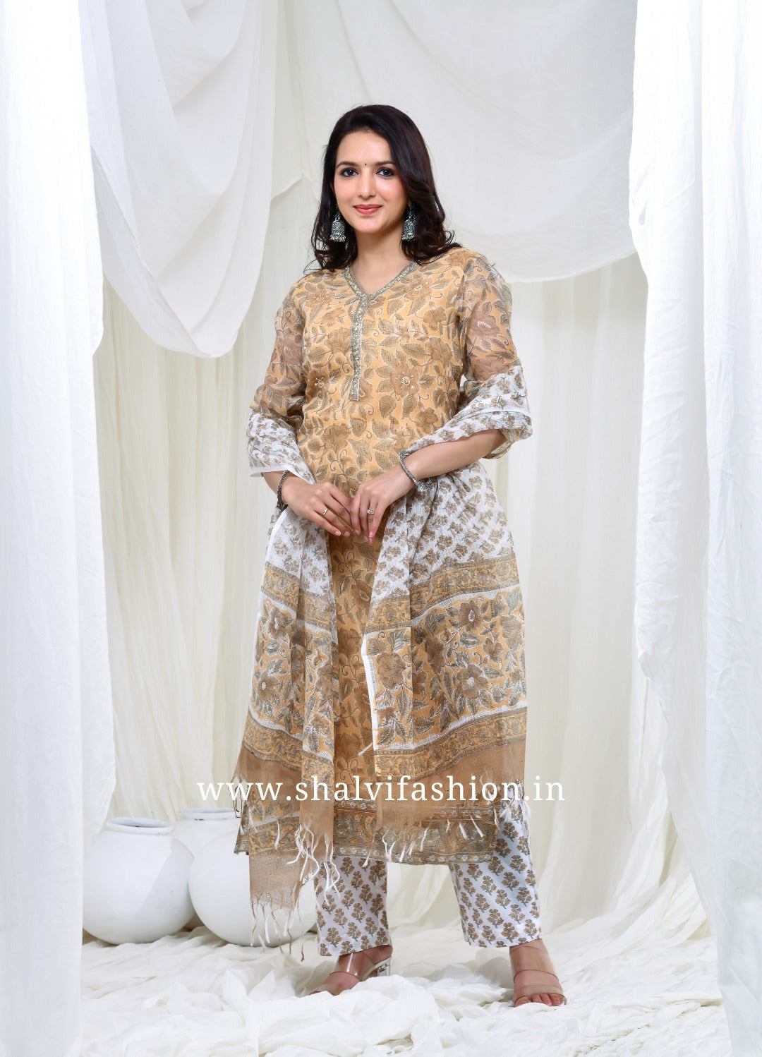 Shop hand block printed kota doria suits online (CSS151)
