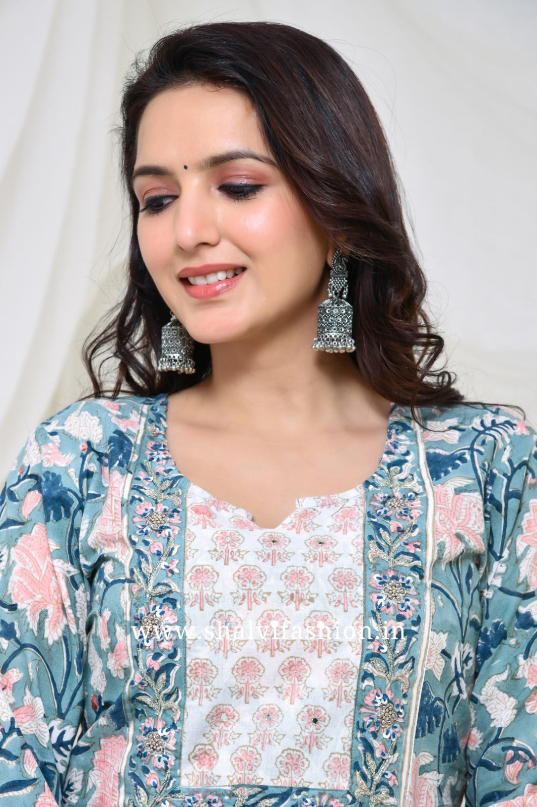 Shop jaipuri print cotton suits with kota dupatta (CSS166KD)