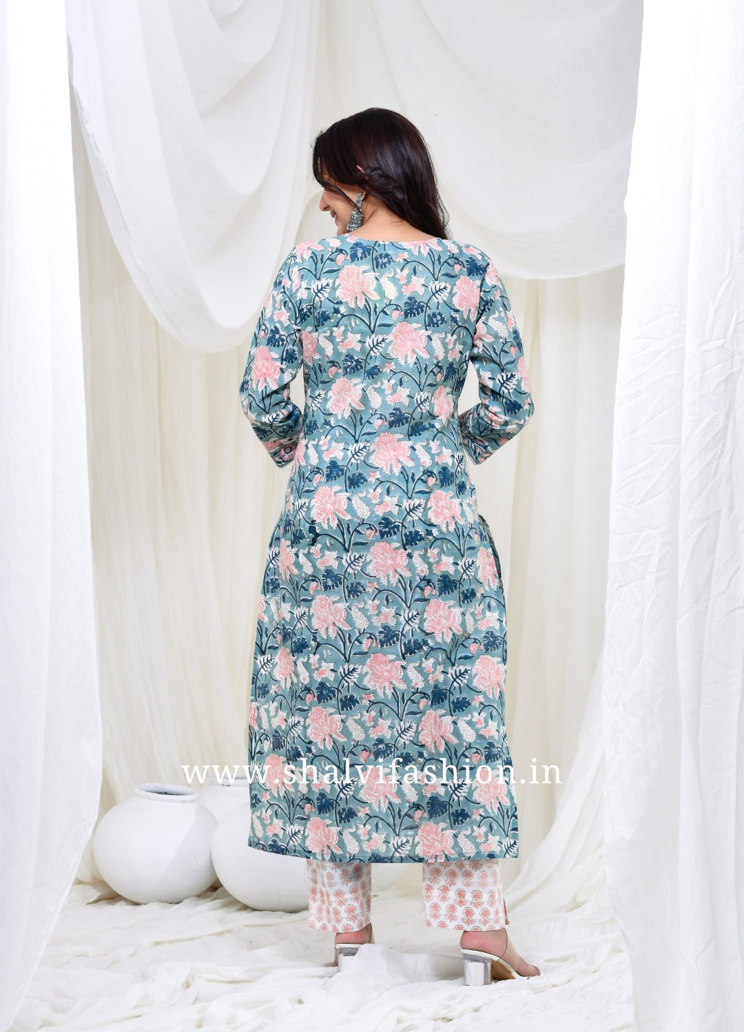 Shop jaipuri print cotton suits with kota dupatta (CSS166KD)