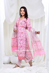 Shop traditional block print cotton suits with kota dupatta (CSS168KD)