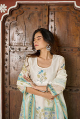 Shop jaipuri print chanderi silk suits online shopping (CSS172)