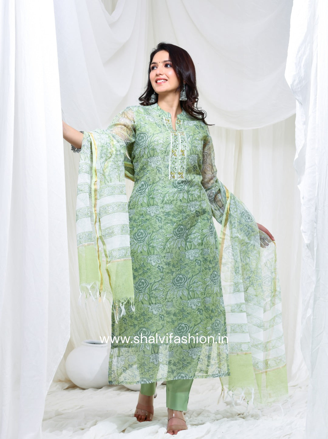 Shop block printed kota doria suits online shopping (CSS191)