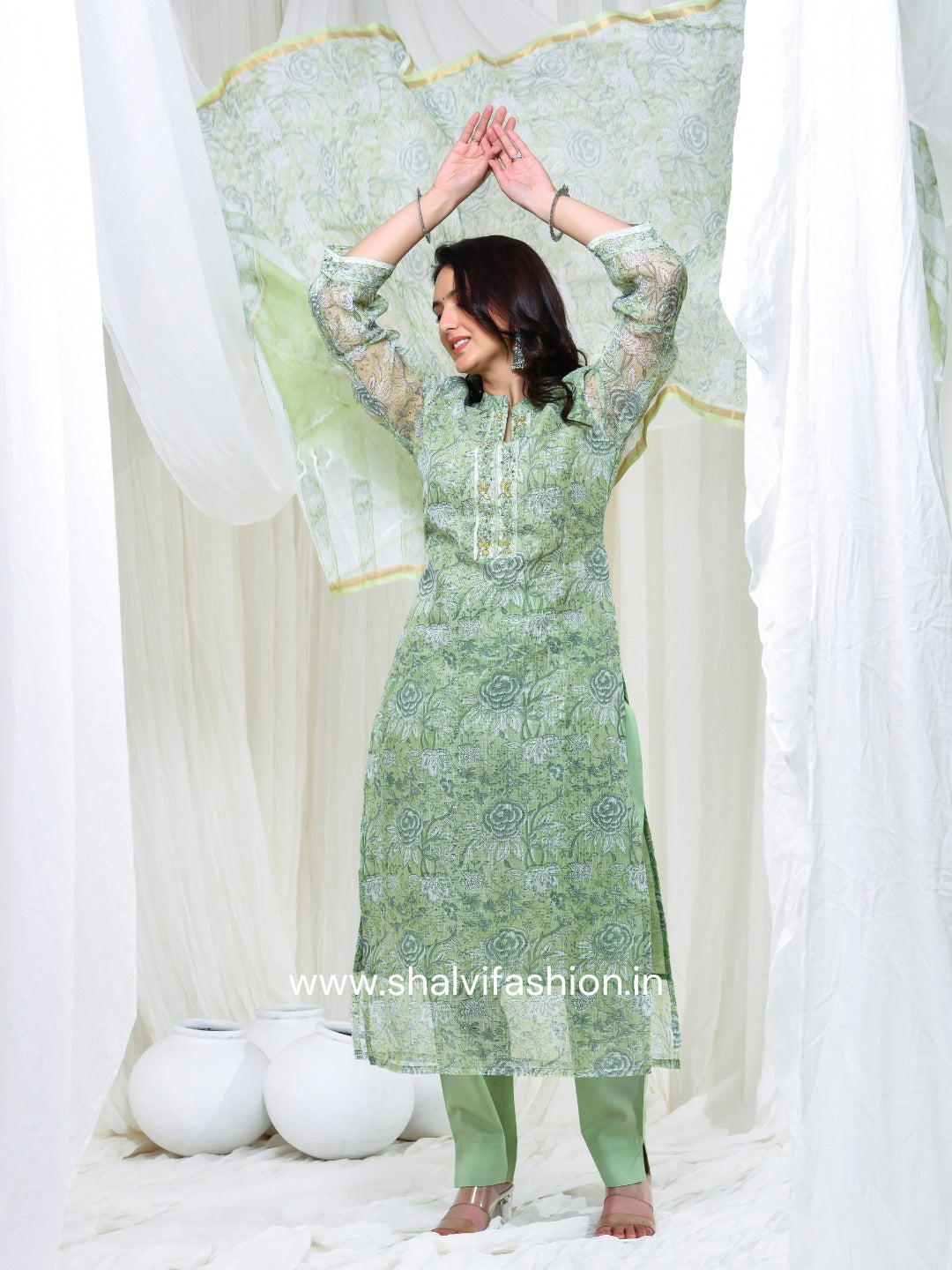 Shop block printed kota doria suits online shopping (CSS191)