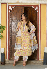 Shop block print cotton suits in jaipur (CSS194KD)