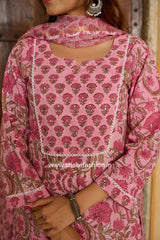 Shop hand block printed cotton suits with kota dupatta (CSS215KD)